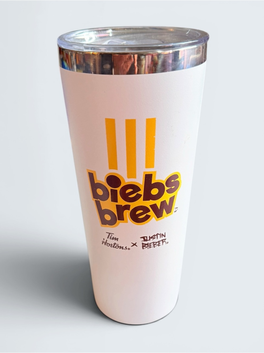 Tim Hortons Justin Bieber Limited Edition Biebs Brew Stainless Tumbler Unused